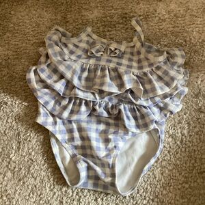 Janie and Jack ruffle 18-24 months one piece purple white swimsuit